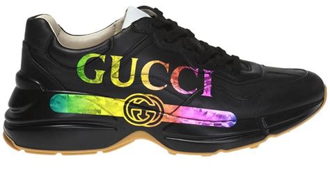 black rainbow gucci shoes|Gucci rhyton sneaker sale.